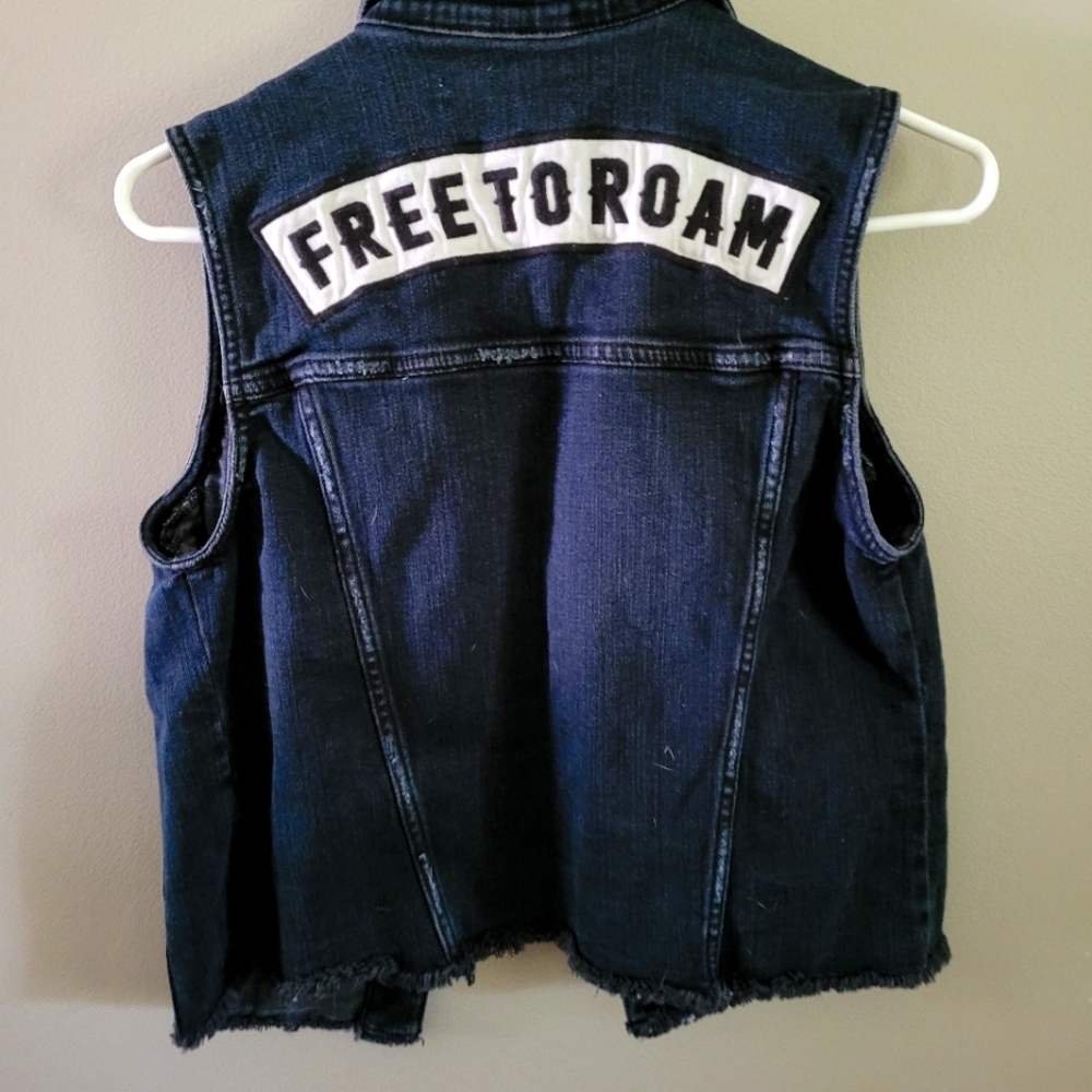 Idyllwind free to roam black denim vest sz xs